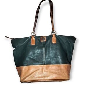 Dooney & Bourke Leather Satchel Hunter Green & Brown